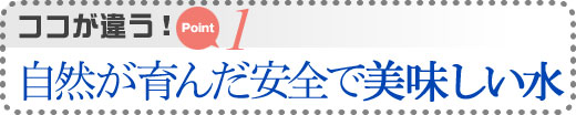 自然が育んだ安全で美味しい水